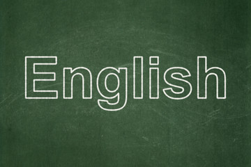 Obraz premium Education concept: English on chalkboard background