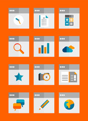 Set of flat universal icons