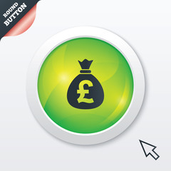 Money bag sign icon. Pound GBP currency.
