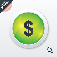Dollar sign icon. USD currency symbol.
