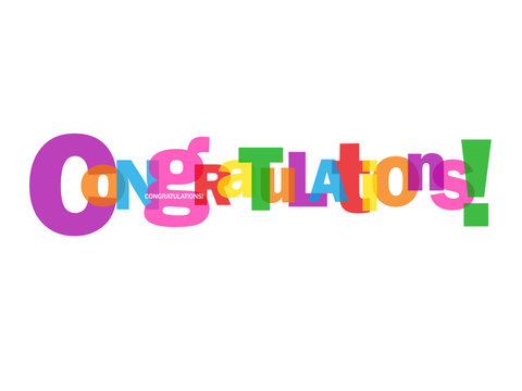 "CONGRATULATIONS" Letter Collage (card well done achievement)
