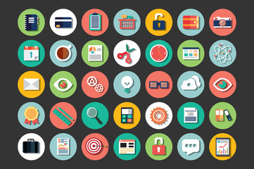 Collection of flat design icons, cloud computing, communication
