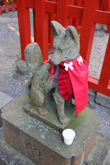Fox statue at shinto temple
