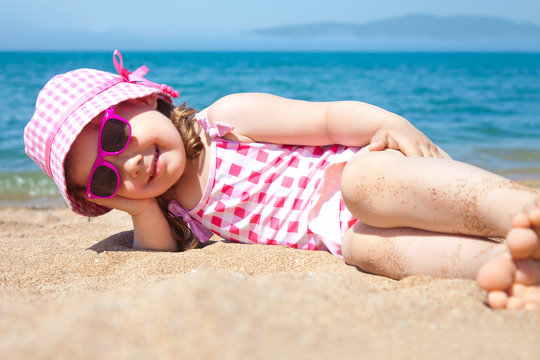 little girl on beach