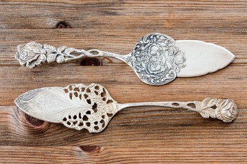 Vintage cake servers