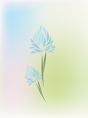 Vintage hand drawing iris vector
