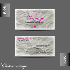 Vector old-style retro vintage business card