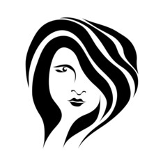 Abstract black and white face beautiful girl vector