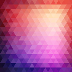 Retro mosaic pattern of geometric triangle shapes