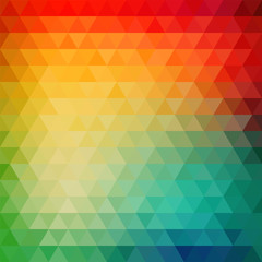 Retro mosaic pattern of geometric triangle shapes