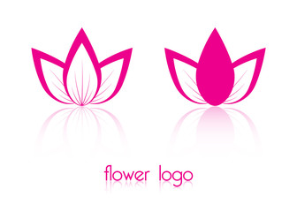 Two abstract flower logos