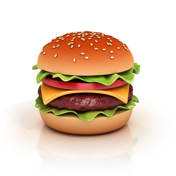 hamburger 3d illustration