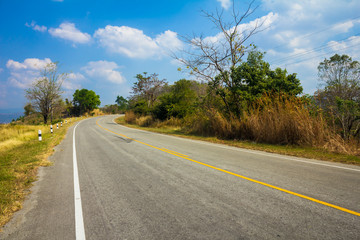 Beautiful landscape with winding road in the mountains