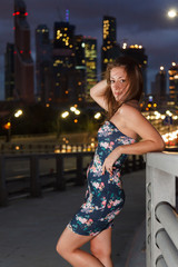 girl posing in a summer dress