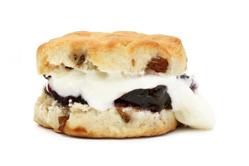 English scones with jam and cream