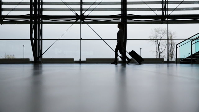 Traveler in airport terminal