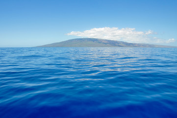 Blue sea and island of Lanai, Maui (USA)