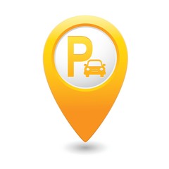 Parking sign on map pointer