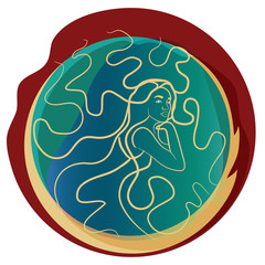Abstraction woman composition circle