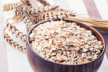 Oat flakes in bowl