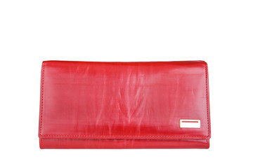 Woman red purse isolated on the white background