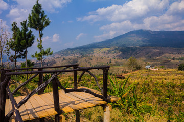 Viewpoint on a high mountain in Thailand.