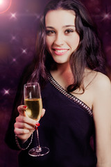 Beautiful girl with champagne