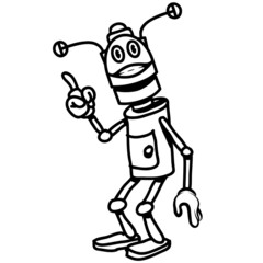 Roboter witzig cool achtung lustig comic