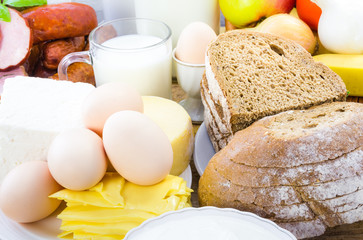 Miscellaneous food dairy products  bread meat