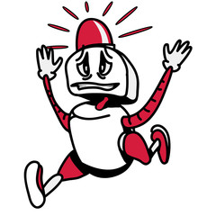 Naklejka premium Roboter Panic witzig cool Alarm lustig comic