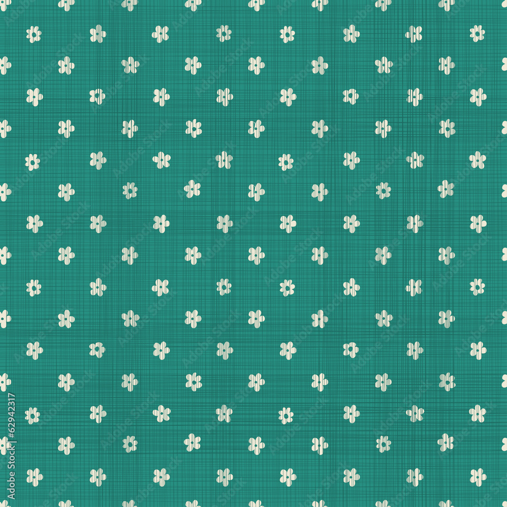Leinwandbilder seamless pattern with fabric texture effect in retro green