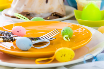 Tableware one person Easter table