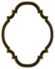 Oval wooden Black gilded frame
