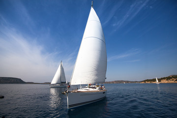 Fototapeta na wymiar Sailing. Luxury Yachts.