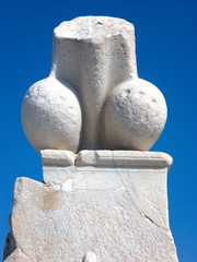 Penis statue in Delos,Greece