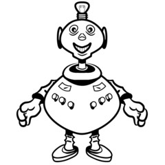 Roboter cool witzig birne dick lustig