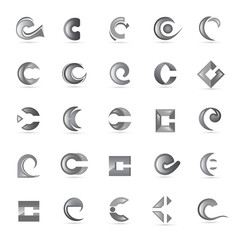 Unusual Letters Set - Isolated On White Background