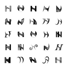 Unusual Letters Set - Isolated On White Background