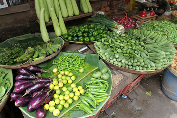 Vegetable market in Kolkata, India