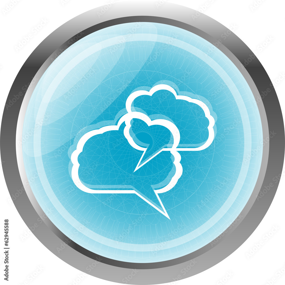 Fototapete abstract cloud set on web icon button isolated on white