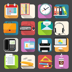 Business flat icons set