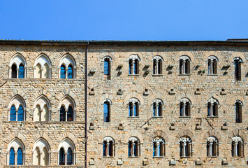 Fototapeta premium Palazzo Pretorio Facade, Volterra, Tuscany, Italy