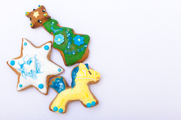 Gingerbread cookies pony christmas tree star icing decoration