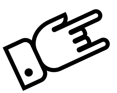 Hand showing rock outline icon