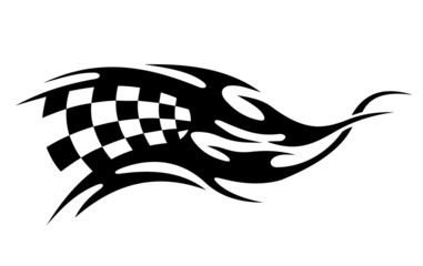 Checkered flag tattoo