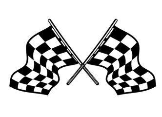 Crossed motor sport flags
