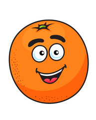 Ripe cartoon orange fruit
