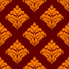 Red and orange floral seamless pattern