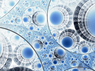 Fototapeta premium Circle gradient brown and blue fractal flower
