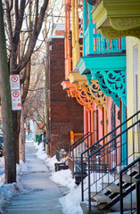 Colorful street of Montreal